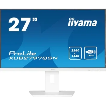 Монитор Iiyama 27" ProLite XUB2797QSN-W2 белый IPS LED 1ms 16:9 HDMI M/M матовая HAS Piv 1300:1 300c