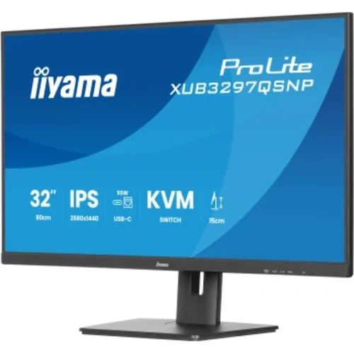 Монитор Iiyama 32" ProLite XUB3297QSNP-B1 черный IPS LED 1ms 16:9 HDMI M/M матовая HAS Piv 1000:1 35
