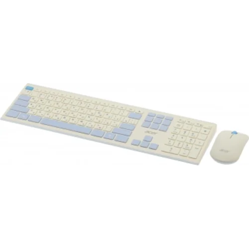 Клавиатура + мышь Acer OCC205 клав:белый/голубой мышь:белый/голубой USB беспроводная slim Multimedia