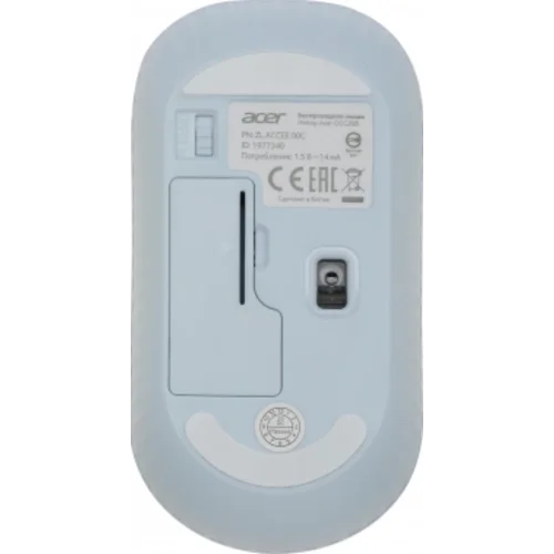 Клавиатура + мышь Acer OCC205 клав:белый/голубой мышь:белый/голубой USB беспроводная slim Multimedia