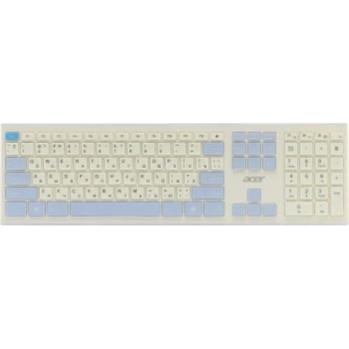 Клавиатура + мышь Acer OCC205 клав:белый/голубой мышь:белый/голубой USB беспроводная slim Multimedia