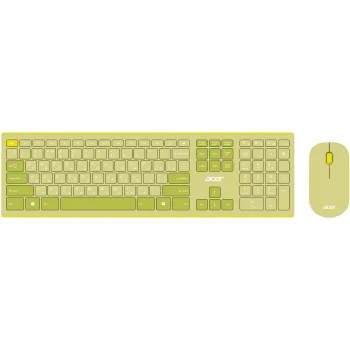 Клавиатура + мышь Acer OCC205 клав:зеленый/желтый мышь:зеленый/желтый USB беспроводная slim