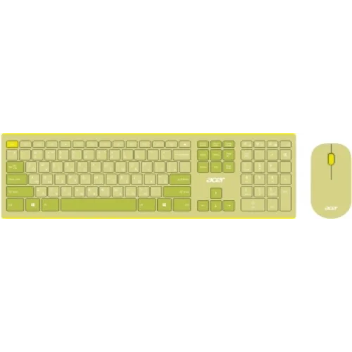 Клавиатура + мышь Acer OCC205 клав:зеленый/желтый мышь:зеленый/желтый USB беспроводная slim