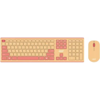 Клавиатура + мышь Acer OCC205 клав:розовый/бежевый мышь:розовый/бежевый USB беспроводная slim
