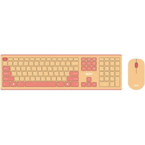 Клавиатура + мышь Acer OCC205 клав:розовый/бежевый мышь:розовый/бежевый USB беспроводная slim