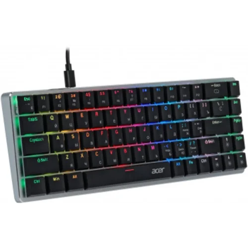 Клавиатура Acer OKW302 механическая серебристый USB for gamer LED (ZL.KBDCC.01C)