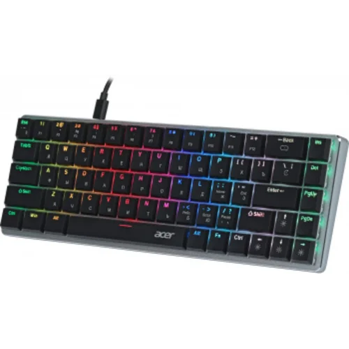 Клавиатура Acer OKW302 механическая серебристый USB for gamer LED (ZL.KBDCC.01C)