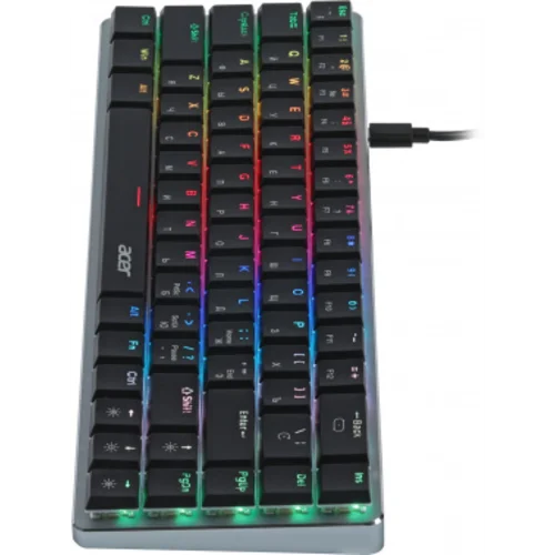 Клавиатура Acer OKW302 механическая серебристый USB for gamer LED (ZL.KBDCC.01C)