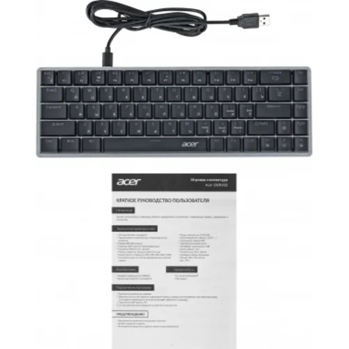 Клавиатура Acer OKW302 механическая серебристый USB for gamer LED (ZL.KBDCC.01C)