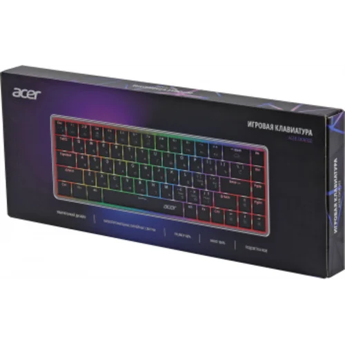 Клавиатура Acer OKW302 механическая серебристый USB for gamer LED (ZL.KBDCC.01C)
