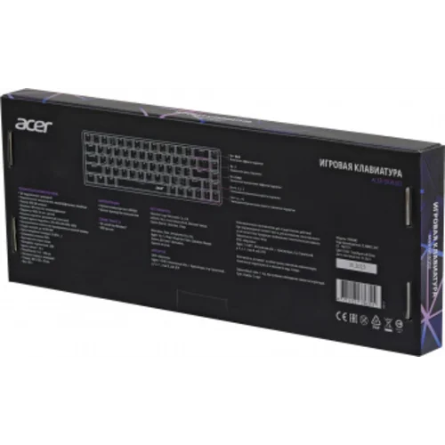 Клавиатура Acer OKW302 механическая серебристый USB for gamer LED (ZL.KBDCC.01C)