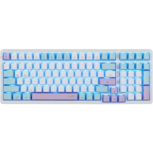 Клавиатура Acer OKW304 механическая белый USB Multimedia for gamer LED (ZL.KBDCC.01V)