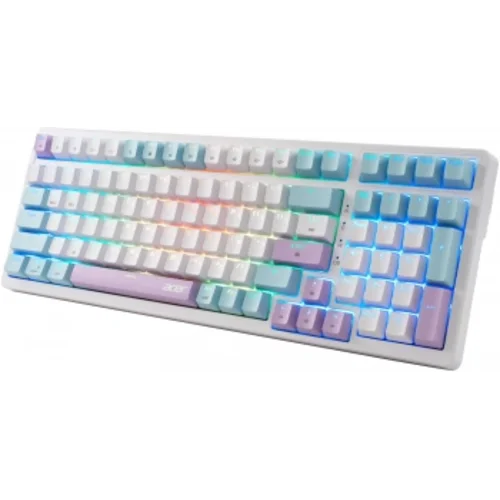 Клавиатура Acer OKW304 механическая белый USB Multimedia for gamer LED (ZL.KBDCC.01V)
