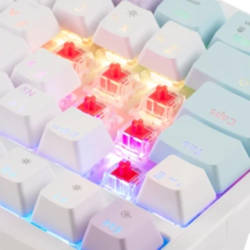 Клавиатура Acer OKW304 механическая белый USB Multimedia for gamer LED (ZL.KBDCC.01V)