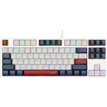 Клавиатура Acer OKW305 механическая белый USB Multimedia for gamer LED (ZL.KBDCC.01W)
