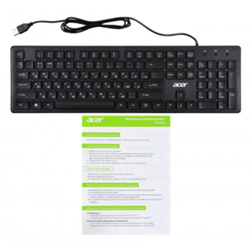Клавиатура Acer OKW020 черный USB slim