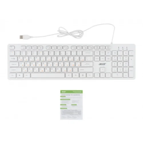 Клавиатура Acer OKW123 белый USB (ZL.KBDEE.00D)