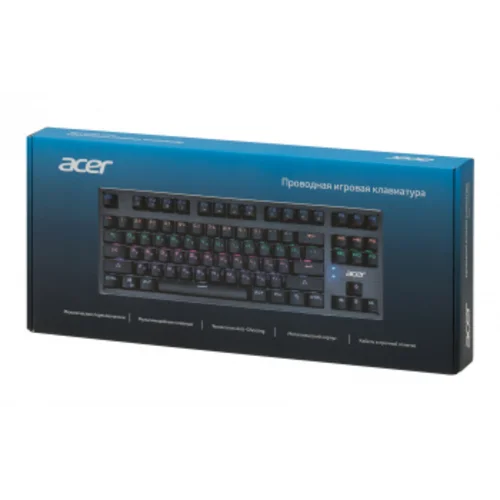 Клавиатура Acer OKW126 механическая черный USB for gamer LED (ZL.KBDEE.00G)