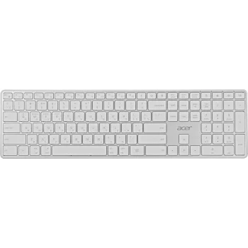 Клавиатура Acer OKR301 белый/серебристый USB беспроводная BT/Radio slim Multimedia (ZL.KBDEE.015)