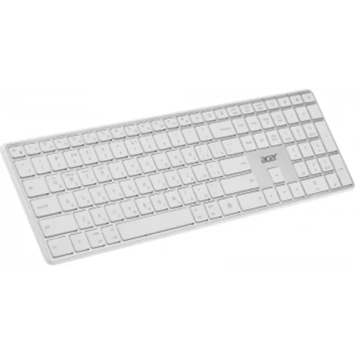Клавиатура Acer OKR301 белый/серебристый USB беспроводная BT/Radio slim Multimedia (ZL.KBDEE.015)