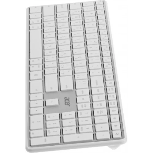 Клавиатура Acer OKR301 белый/серебристый USB беспроводная BT/Radio slim Multimedia (ZL.KBDEE.015)