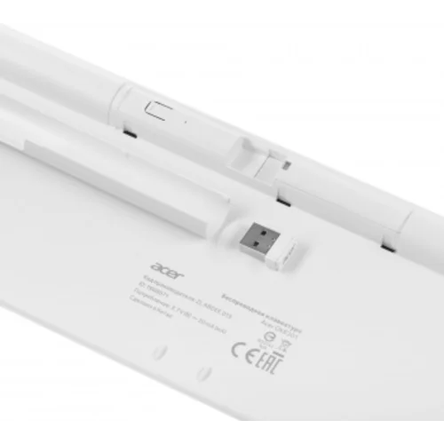 Клавиатура Acer OKR301 белый/серебристый USB беспроводная BT/Radio slim Multimedia (ZL.KBDEE.015)