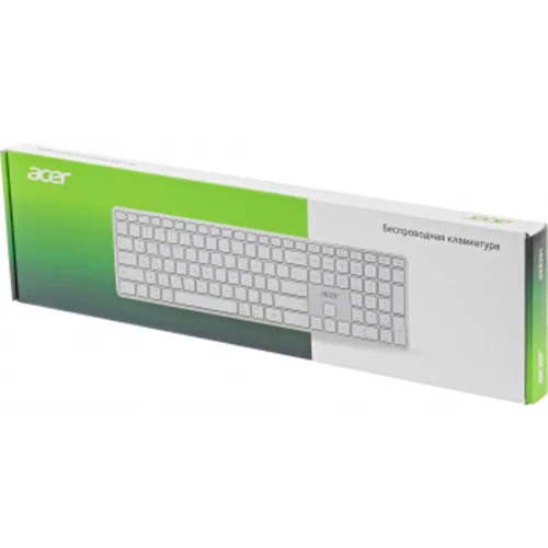 Клавиатура Acer OKR301 белый/серебристый USB беспроводная BT/Radio slim Multimedia (ZL.KBDEE.015)