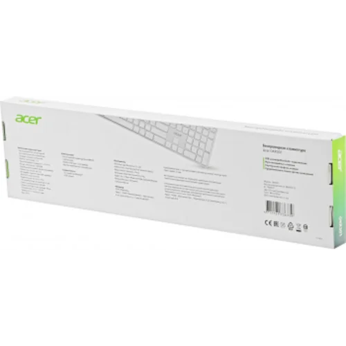 Клавиатура Acer OKR301 белый/серебристый USB беспроводная BT/Radio slim Multimedia (ZL.KBDEE.015)