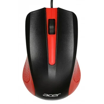 Мышь Acer OMW012 черный/красный оптическая (1200dpi) USB (3but)