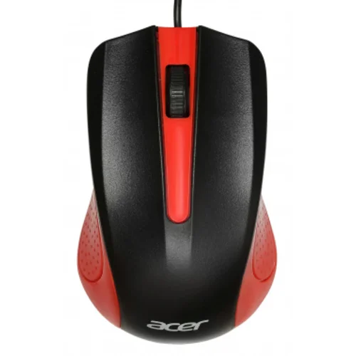 Мышь Acer OMW012 черный/красный оптическая (1200dpi) USB (3but)