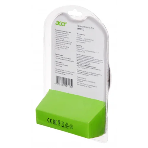 Мышь Acer OMW012 черный/красный оптическая (1200dpi) USB (3but)