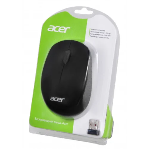 Мышь Acer OMR020 черный оптическая (1200dpi) беспроводная USB для ноутбука (3but)