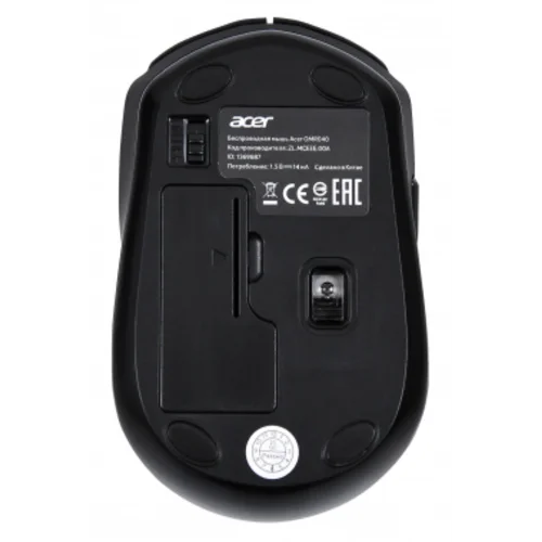Мышь Acer OMR040 черный оптическая (1600dpi) беспроводная USB (6but)