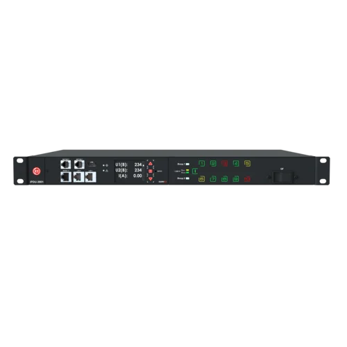 iPDU-3001: с управлением и мониторингом по каждой розетке PDU+ATS, 1U, 230V, 16А, вход(2)C20, выход(10)C13, SNMP v3, HTTPS
