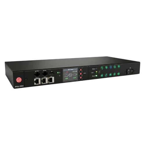 iPDU-3021: с управлением и мониторингом по каждой розетке PDU+ATS, 1U, 230V, 32А, вход(2)C20, выход(10)C13, SNMP v3, HTTPS