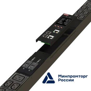Блок розеток интеллектуальный iPDU-6031: ZeroUnit, 400V, 32А, in IEC60309 3P+N+E, out (6) C19; (36) C13 без фиксации