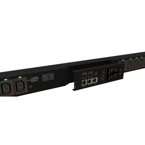 Блок розеток интеллектуальный iPDU-9122: ZeroUnit, 400V, 16А, in IEC60309 3P+N+E, out (3) C19; (27) C13 с фиксацией
