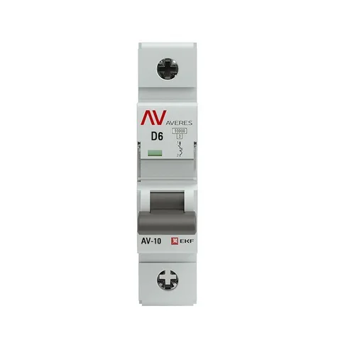 Выключатель автоматический модульный 1п D 6А 10кА AV-10 AVERES EKF mcb10-1-06D-av
