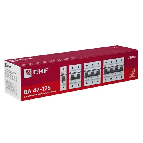 Выключатель автоматический модульный 3п D 80А 15кА ВА 47-125 PROxima EKF mcb47125-3-80D