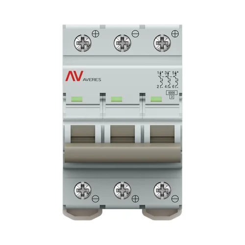 Выключатель автоматический модульный 3п C 25А 6кА AV-6 AVERES EKF mcb6-DC-3-25C-av