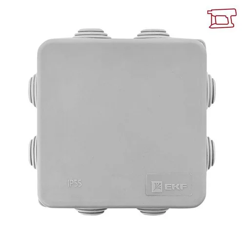 Коробка распаячная КМР-030-031 с крышкой наружная 85х85х40 8 мембранных вводов IP55 EKF plc-kmr-030-