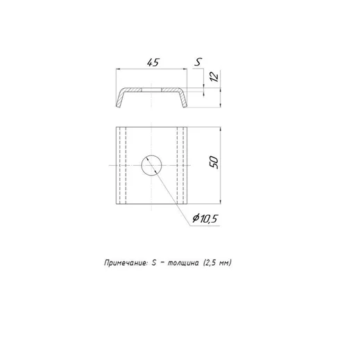 Пластина STRUT 1 отверстие EKF stp1