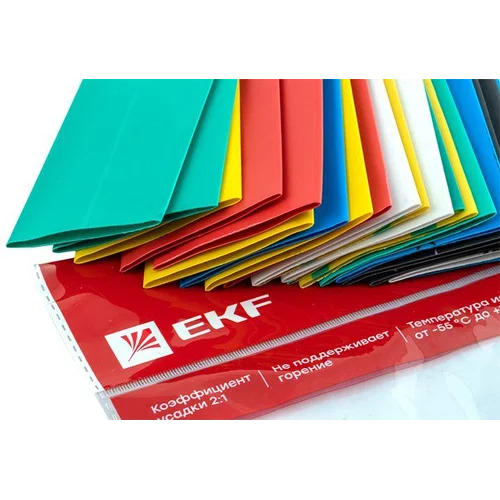 Набор трубок термоусадочных ТУТ нг тонкостен. 30/15 (7 цветов по 3шт 100мм) EKF tut-n-30