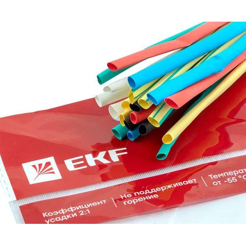 Набор трубок термоусадочных ТУТ нг тонкостен. 4/2 (7 цветов по 3шт 100мм) EKF tut-n-4