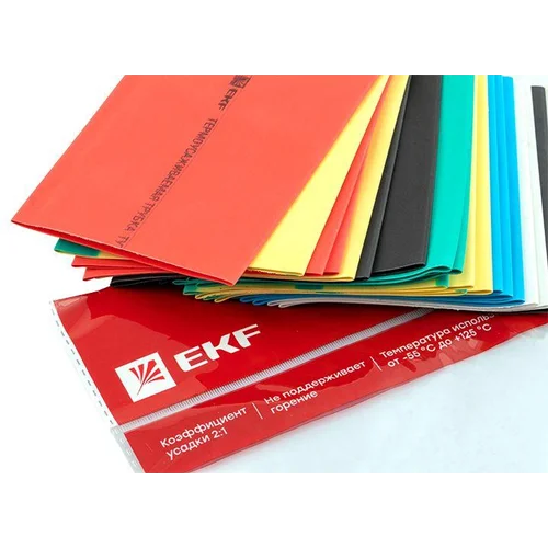 Набор трубок термоусадочных ТУТ нг тонкостен. 50/25 (7 цветов по 3шт 100мм) EKF tut-n-50