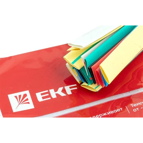 Набор трубок термоусадочных ТУТ нг тонкостен. 8/4 (7 цветов по 3шт 100мм) EKF tut-n-8