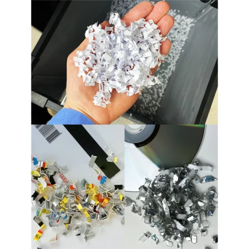 Уничтожитель документов ГЕЛЕОС АП55-4, DIN P-4 (4 ур-нь секр.), фрагмент 3,9х12мм, АВТОПОДАЧА 400 лист (70г/м2), пл.карты/скрепки/скобы, 55 литров