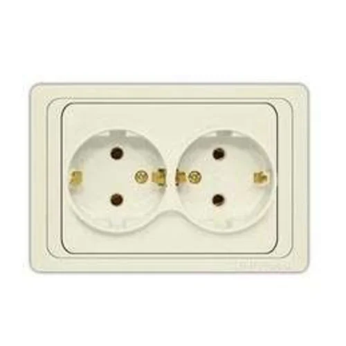 Розетка 2-м СП Валери 16А с заземл. сл. кость UNIVersal Б-В0128