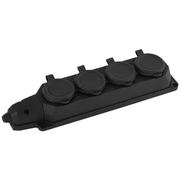 Колодка удлинителя 4-м с заземл. 16А IP44 K-4e-B-IP44 каучук черн. Эра Б0044546